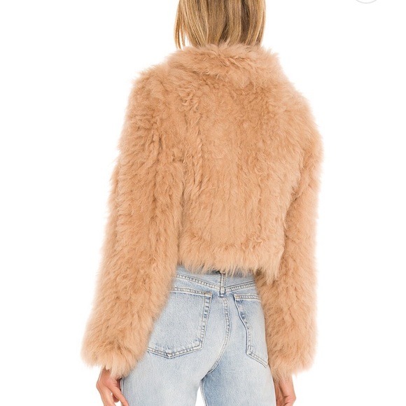 Bubbish London jacket NWT S. Caramel, super cute& cozy,real fur bought @revolve - Picture 3 of 4
